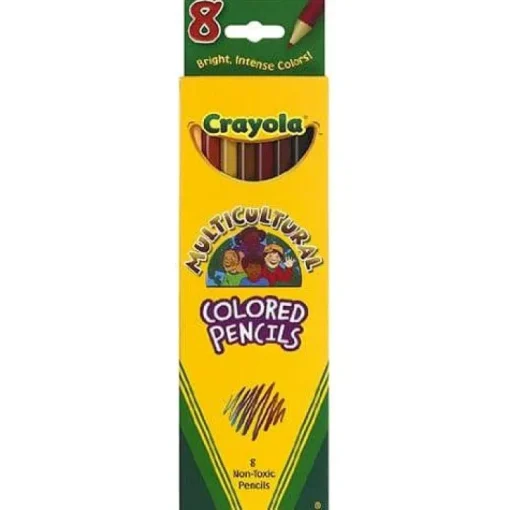 Crayola 8 Count Colored Pencils, Multicultural Colors - Long