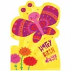 Flocked Birthday Cards Butterfly