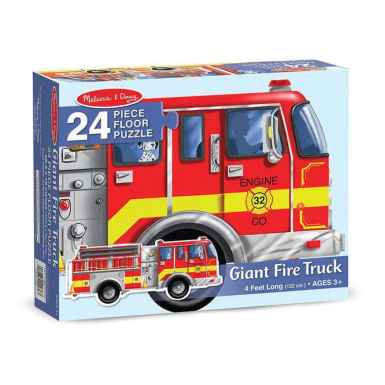 Giant Fire Truck Floor Puzzle - 24 Pieces