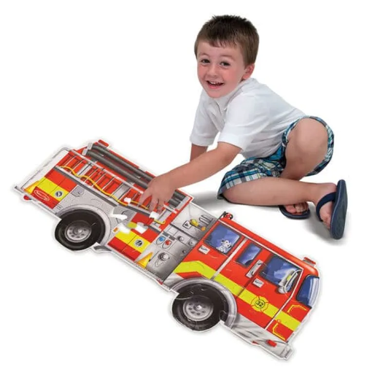 Giant Fire Truck Floor Puzzle - 24 Pieces