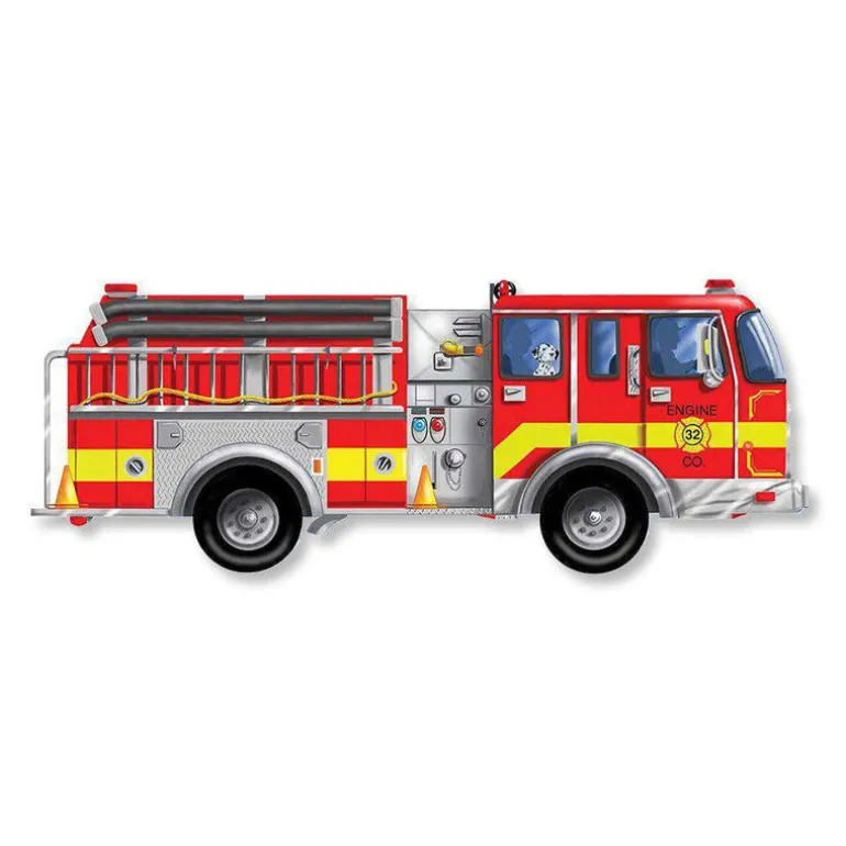 Giant Fire Truck Floor Puzzle - 24 Pieces
