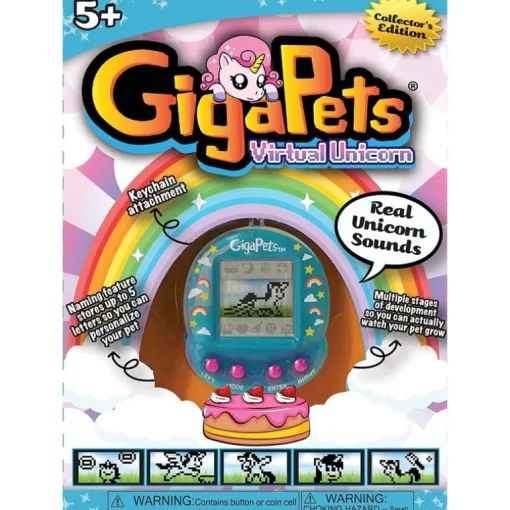 Giga Pets Collector’s Edition Nostalgic 90s Toy, 3D Pet Unicorn