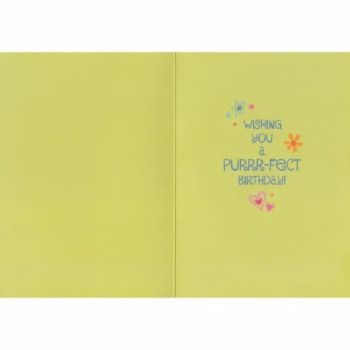 Glitter Kitty Doodle Birthday Card