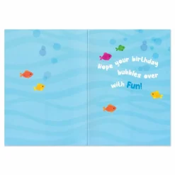 Glitter Whale with Cake Birthday Card