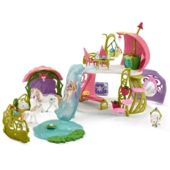 Glittering Flower House with Unicorns, Lake and Stable
