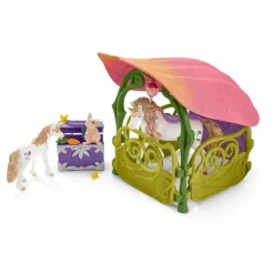 Glittering Flower House with Unicorns, Lake and Stable