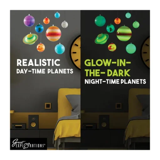 Glowing 3-D Solar System