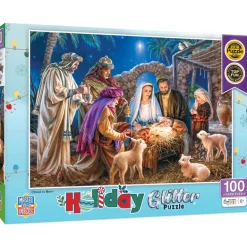 Holiday - Christ is Born - 100 Piece Glitter Puzzle