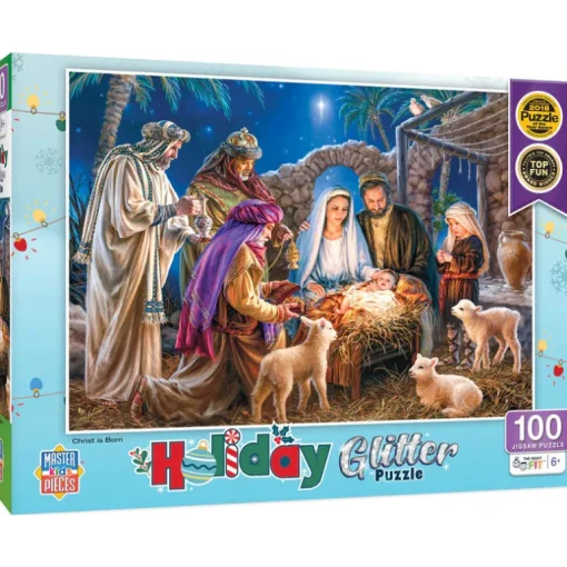Holiday - Christ is Born - 100 Piece Glitter Puzzle