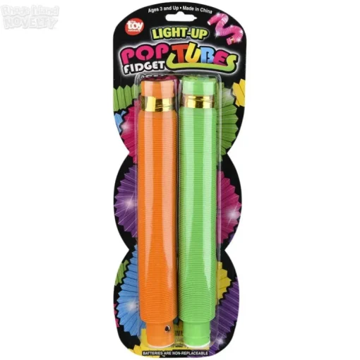8" Light-Up Pop Fidget Tube-Carded