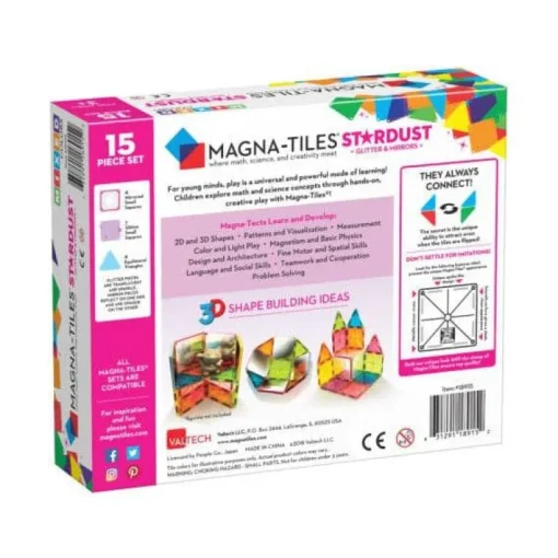 Magna-Tiles Stardust 15 Piece Set - Mixed Colors
