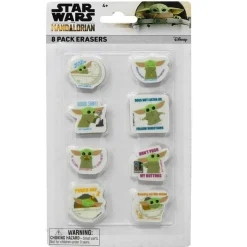 Mandalorian The Child 8 Pack Eraser on blister card
