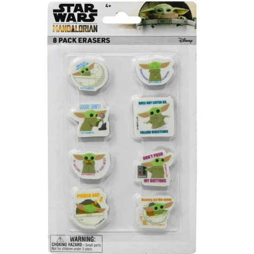 Mandalorian The Child 8 Pack Eraser on blister card