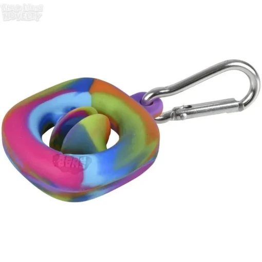 1.75" Mini Snapperz Fidget Toy Keychain Rainbow