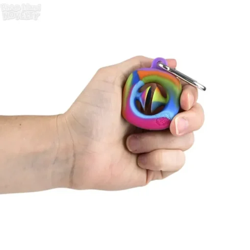 1.75" Mini Snapperz Fidget Toy Keychain Rainbow