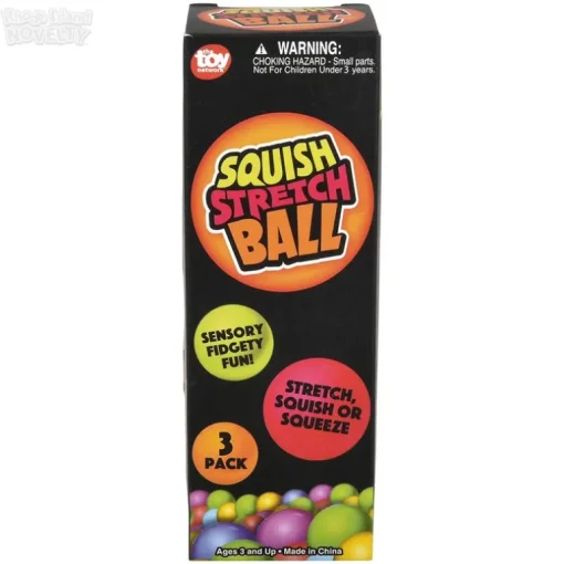 1.75" 45 mm Squish & Stretch Mini Gummi Ball 3 Pack Box