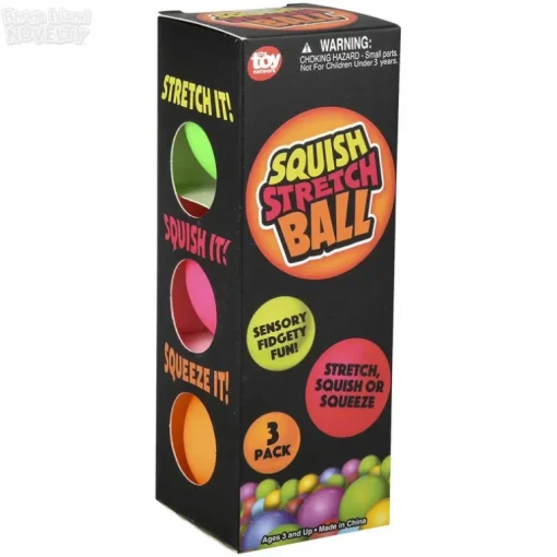 1.75" 45 mm Squish & Stretch Mini Gummi Ball 3 Pack Box