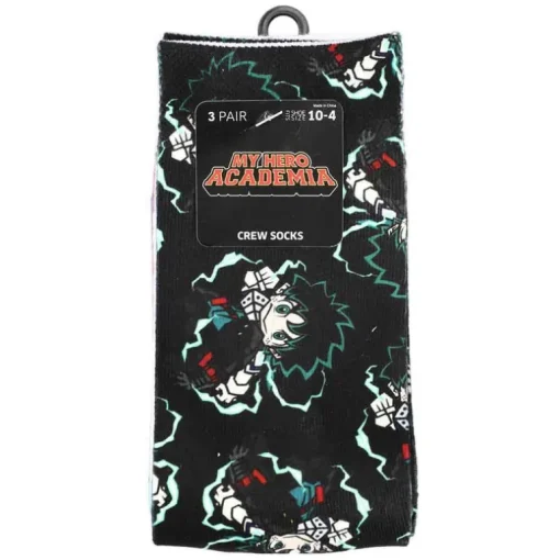 My Hero Academia - Sublimated Print 3 Pair Youth Crew Socks