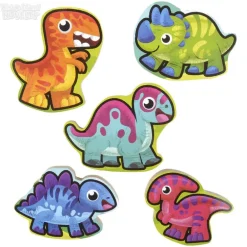 6 Piece Chunky Dinosaur Theme Wooden Puzzle