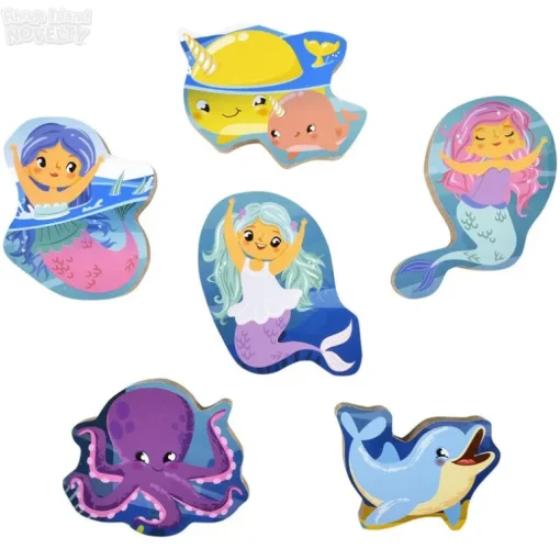 6 Piece Chunky Mermaid Wooden Puzzle