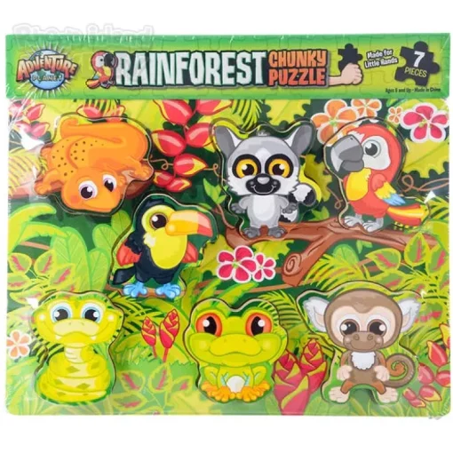7 Piece Chunky Rainforest Wooden Puzzle