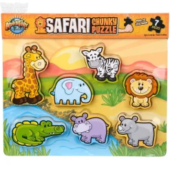 7 Piece Chunky Safari Toon Wooden Puzzle