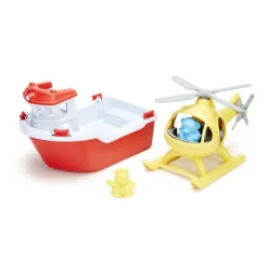Rescue Boat and Helicopter