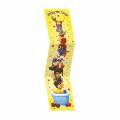 Tri Fold Birthday Card - Stacked Dogs Glitter Tail