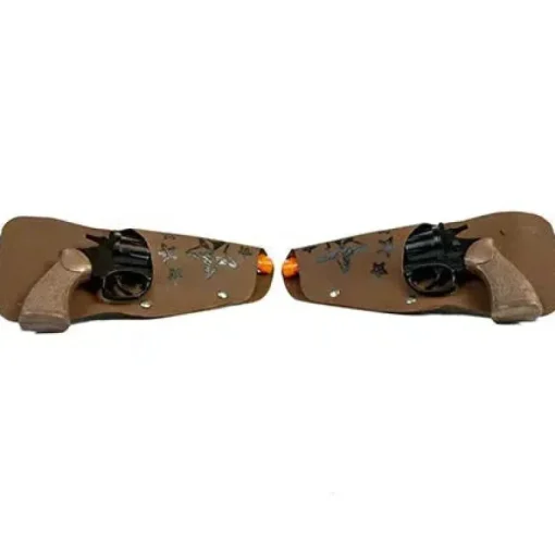 Western Deputy Double Holster Set Cap Guns 8.5" Long