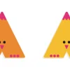 Wood Letters Graphic Animal - A
