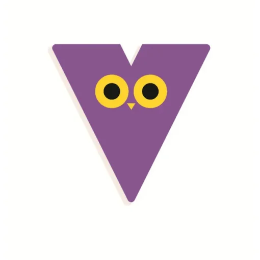 Wood Letters Graphic Animal - V