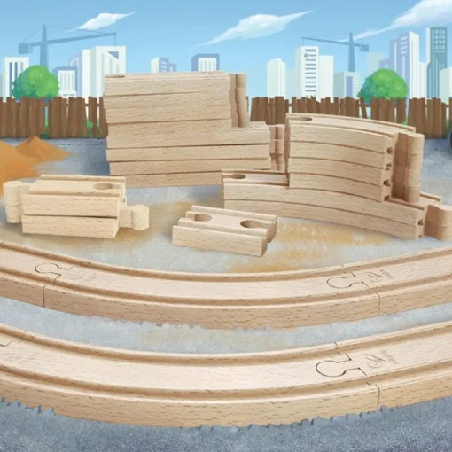 Wooden Train Track Super Expansion Rail Pack