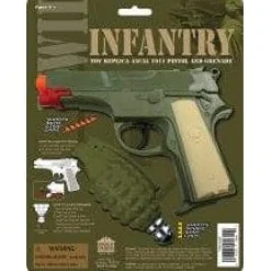 WWII Infantry Set Autocap Gun 8" Long with 5" Plastic Grenade